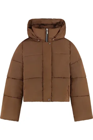 Rhude Jassen, Heren, Bruin, XL, Polyester, Warme Gewatteerde Jas met Capuchon