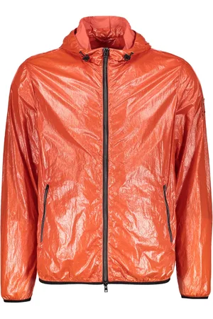 HERNO Jassen, Heren, Oranje, M, Katoen, Sportief Hooded Jack met Contrasterende Bies