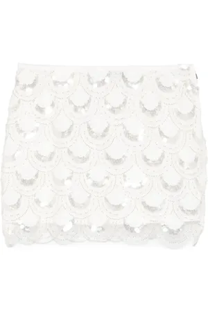 ROTATE Rokken, Dames, Wit, S, Polyester, Sequin Mini Rok