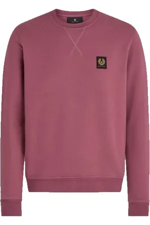 Belstaff Sweatshirts & Hoodies, Heren, Rood, L, Katoen, Klassiek katoenen sweatshirt met V-steek detail
