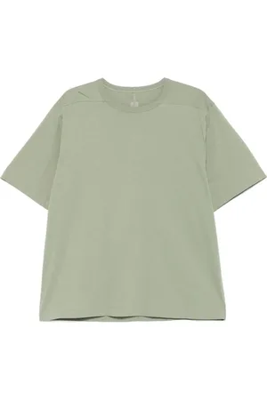 Rick Owens Tops, Heren, Groen, S, Katoen, T-shirt met ronde hals