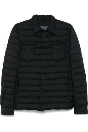 HERNO Jassen, Heren, Zwart, 3Xl, Zwart overhemd met drukknopen en zakken