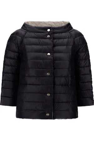 HERNO Jassen, Dames, Zwart, XS, Zwart Grijze Puffer Jas