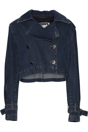 ROTATE Jassen, Dames, Blauw, M, Denim, Loretta Denim Jas