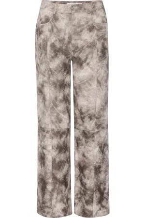 Gestuz Broeken, Dames, Grijs, S, Vintage Grey Suede Straight-Leg Broek