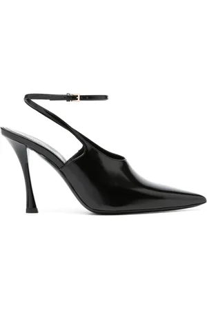 Givenchy Schoenen, Dames, Zwart, 39 EU, Leer, Zwarte Slingback van geborsteld leer met stilettohak