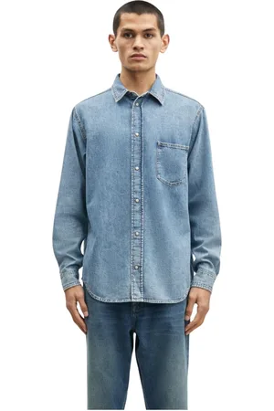 Samsøe Samsøe Overhemden, Heren, Blauw, XS, Katoen, Scandinavian Style Shirt