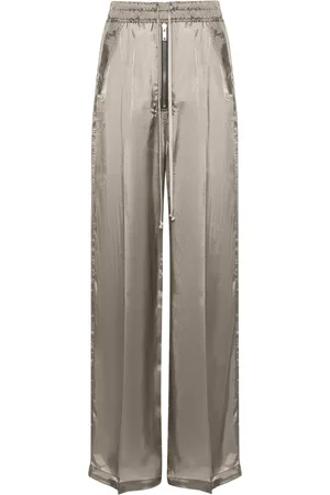 Rick Owens Broeken, Dames, Bruin, L, Wijde broek met trekkoord