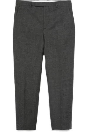 Gucci Broeken, Heren, Grijs, L, Wol, Antracietgrijze wollen tailored broek