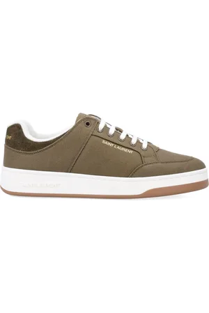 Saint Laurent Schoenen, Heren, Groen, 41 1/2 EU, Katoen, Military Canvas Sneakers Sl 61