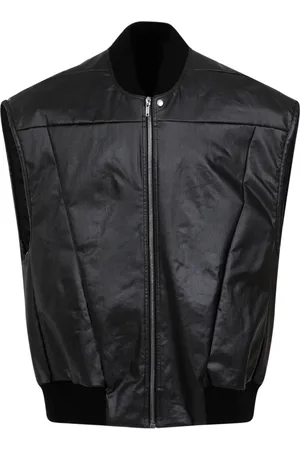 Rick Owens Jassen, Heren, Zwart, M, Denim, Jumbo Flight Denim Vest