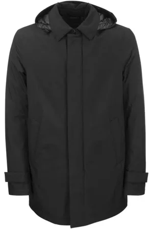 HERNO Mantels, Heren, Zwart, 2Xl, Polyester, Winddichte Waterdichte Ademende Jas
