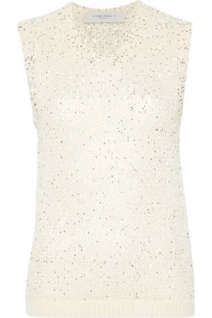 Golden Goose Tops, Dames, , M, Pailletten, Tanktop met pailletten