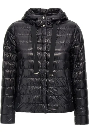 HERNO Jassen, Dames, Zwart, S, Nylon, Ultralichte Gewatteerde Jas met Capuchon