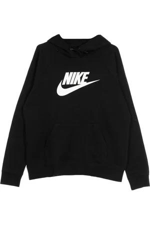 Nike Sweatshirts & Hoodies, Dames, Zwart, L, Katoen, Zwart/Witte Hoodie met Kangoeroezak