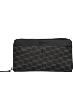 Pierre Hardy Accessoires, Heren, Zwart, ONE Size, Leer, Zwarte Cube Perspective Portemonnee