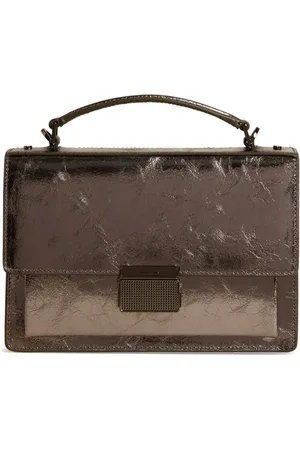Golden Goose Tassen, Dames, Bruin, ONE Size, Handtas met grijze sluiting