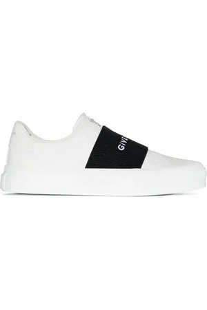 Givenchy Schoenen, Dames, Wit, 38 1/2 EU, Leer, Logo-Webbing Low-Top Sneakers