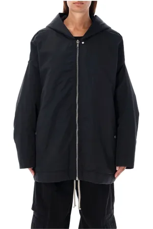 Rick Owens Jassen, Dames, Zwart, M, Katoen, Hooded Peter Outerwear