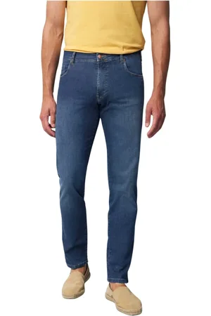 Meyer Jeans, Heren, Blauw, W36 L34, Denim, Slimme Denim Jeans met Super-Stretch