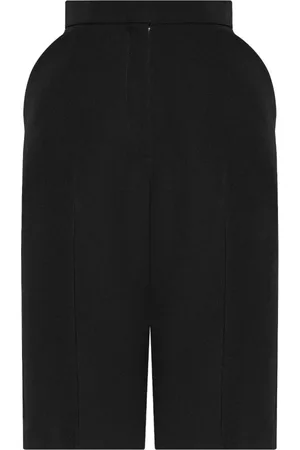 Givenchy Korte broeken, Dames, Zwart, S, Wol, Zwarte wollen high-waisted shorts