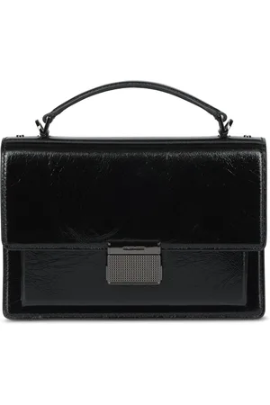 Golden Goose Tassen, Dames, Zwart, ONE Size, Leer, Glanzende Golvende Leren Venezia Tas