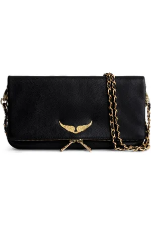 Zadig & Voltaire Tassen, Dames, Zwart, ONE Size, Leer, Geperforeerd Leer Noir Goud Tas