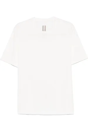 Rick Owens Tops, Heren, Wit, XL, Katoen, T-shirt met ronde hals en korte mouwen