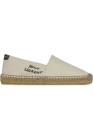 Saint Laurent Schoenen, Dames, , 40 EU, Espadrilles Canvas Leather Rubber Slip-on