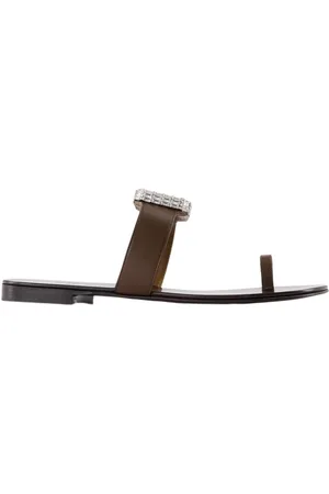 Giuseppe Zanotti Schoenen, Dames, Bruin, 39 EU, Leer, Blahir Flat Sandalen