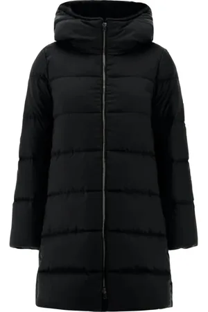 HERNO Jassen, Dames, Zwart, M, Polyester, A Shape Arendelle New Lady Faux Fur Padding