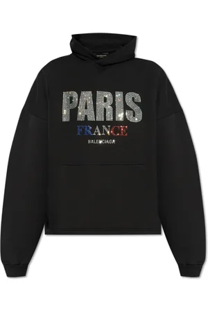 Balenciaga Sweatshirts & Hoodies, Dames, Zwart, M, Katoen, Hoodie met Logo