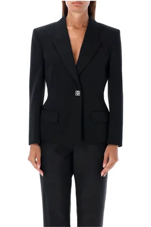 Givenchy Jassen, Dames, Zwart, M, Wol, Gestructureerd wollen jasje