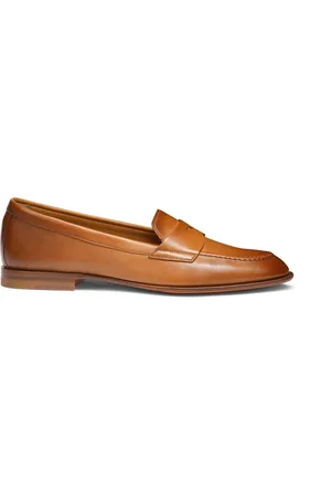 santoni Schoenen, Dames, Bruin, 37 1/2 EU, Leer, Leren Penny Loafer