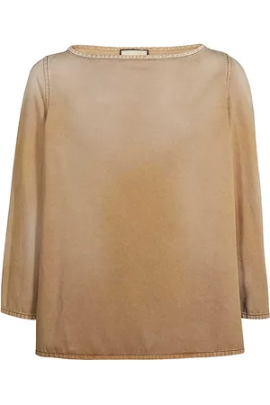 Gucci Tops, Heren, , L, Katoen, Katoenen T-shirt met Maxi Borduursel