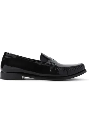 Saint Laurent Schoenen, Heren, Zwart, 42 EU, Leer, Leren Loafer