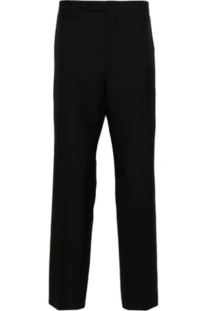 Gucci Broeken, Heren, Zwart, L, Katoen, Geborduurde Twill Tailored Broek