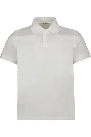 Saint Laurent Tops, Heren, Wit, M, Katoen, Klassiek poloshirt