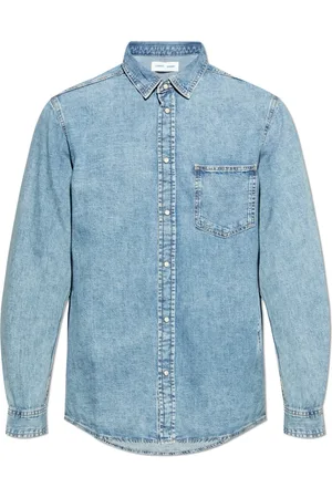 Samsøe Samsøe Overhemden, Heren, Blauw, S, Denim, Sadamon Denim Overhemd