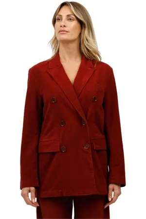 Aspesi Jassen, Dames, Rood, S, Double-Breasted Blazer