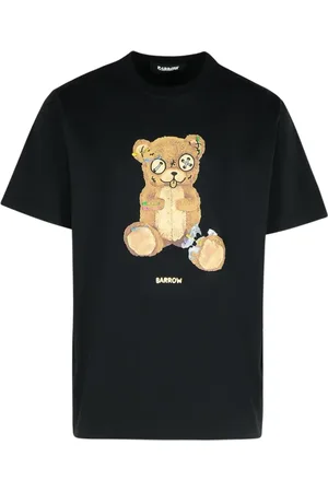 BARROW Tops, Heren, Zwart, S, Katoen, T-shirt met ronde hals van katoen