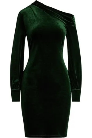 Ralph Lauren Kleedjes, Dames, Groen, XS, Polyester, Sheath Jurk met Ballonmouwen