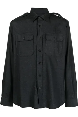 Ralph Lauren Overhemden, Heren, Zwart, S, Katoen, Casual top met lange mouwen