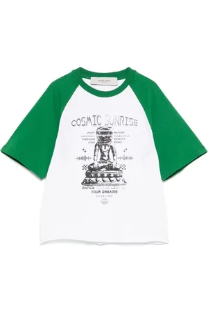 Golden Goose Tops, Dames, Wit, S, Katoen, T-shirt met ronde hals en sterren