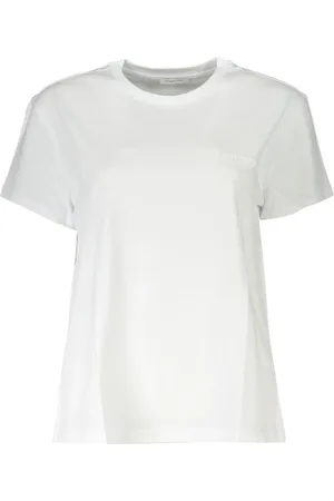 Patrizia Pepe Tops, Dames, Wit, S, Katoen, Witte Katoenen Crew Neck Tee