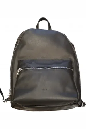 Rick Owens Tassen, unisex, Zwart, ONE Size, Leer, Glad Leren Rugzak met Ritsvakken