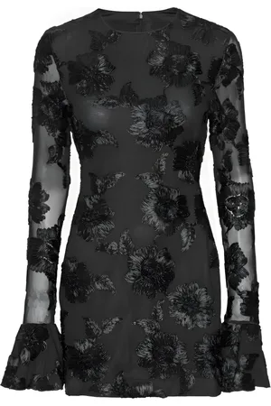 ROTATE Kleedjes, Dames, Zwart, M, Polyester, Slim Fit Mini Jurk