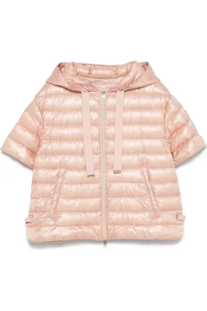 HERNO Jassen, Dames, Roze, M, Katoen, Short Sleeve Puffer Jacket