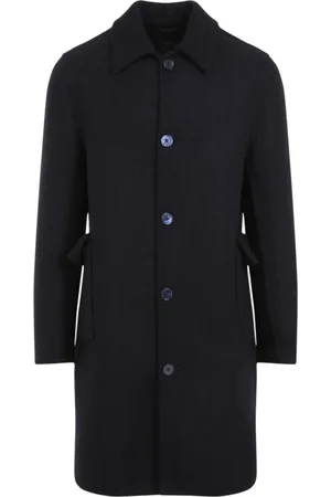 Givenchy Mantels, Heren, Blauw, M, Wol, Nachtblauw Stijlvolle Jas