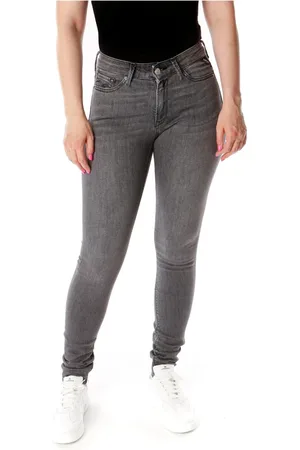 Replay Jeans, Dames, Grijs, W28 L32, Katoen, Skinny Fit Jeans